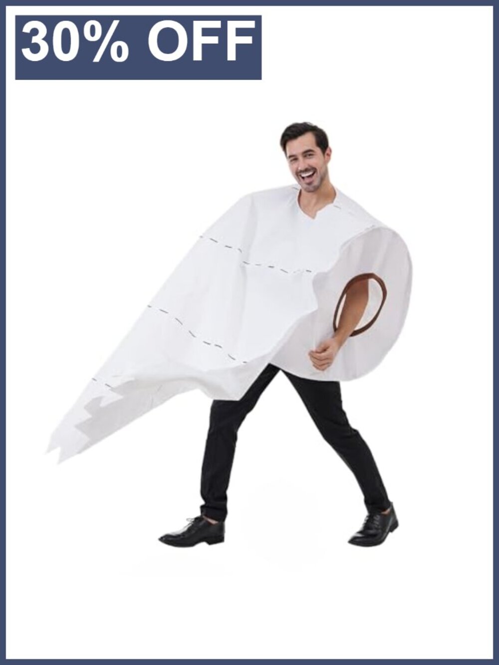 Funny Toilet Paper Roll Costume Adult Polyester Halloween Tunic One Piece